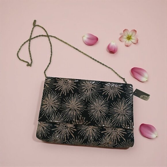 JESSICA MCCLINTOCK Starburst Sequin Crossbody Bag NEW NWT - Picture 1 of 7